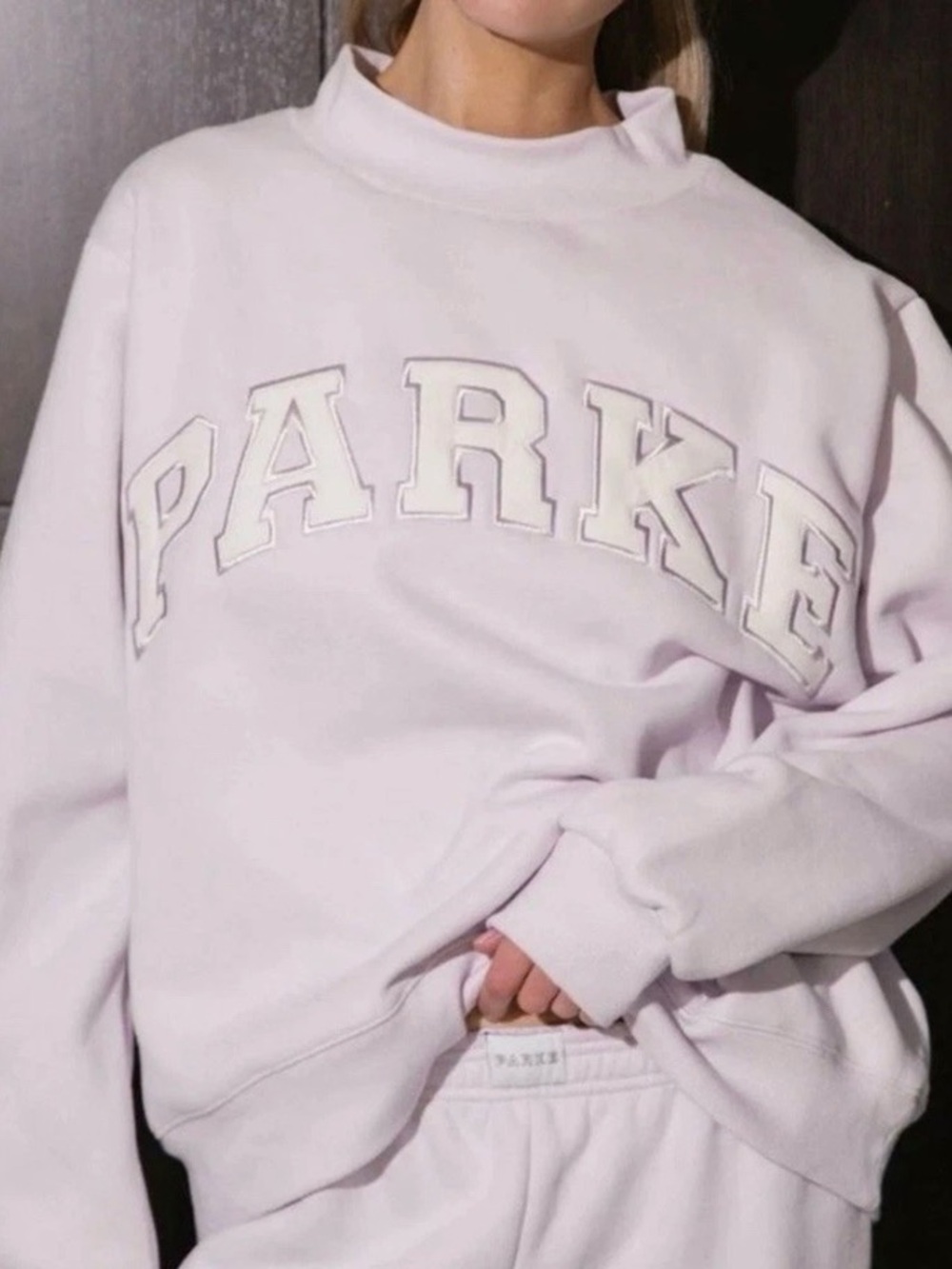 Parke Oversized Crewneck Sweatshirt in Light Lavender
